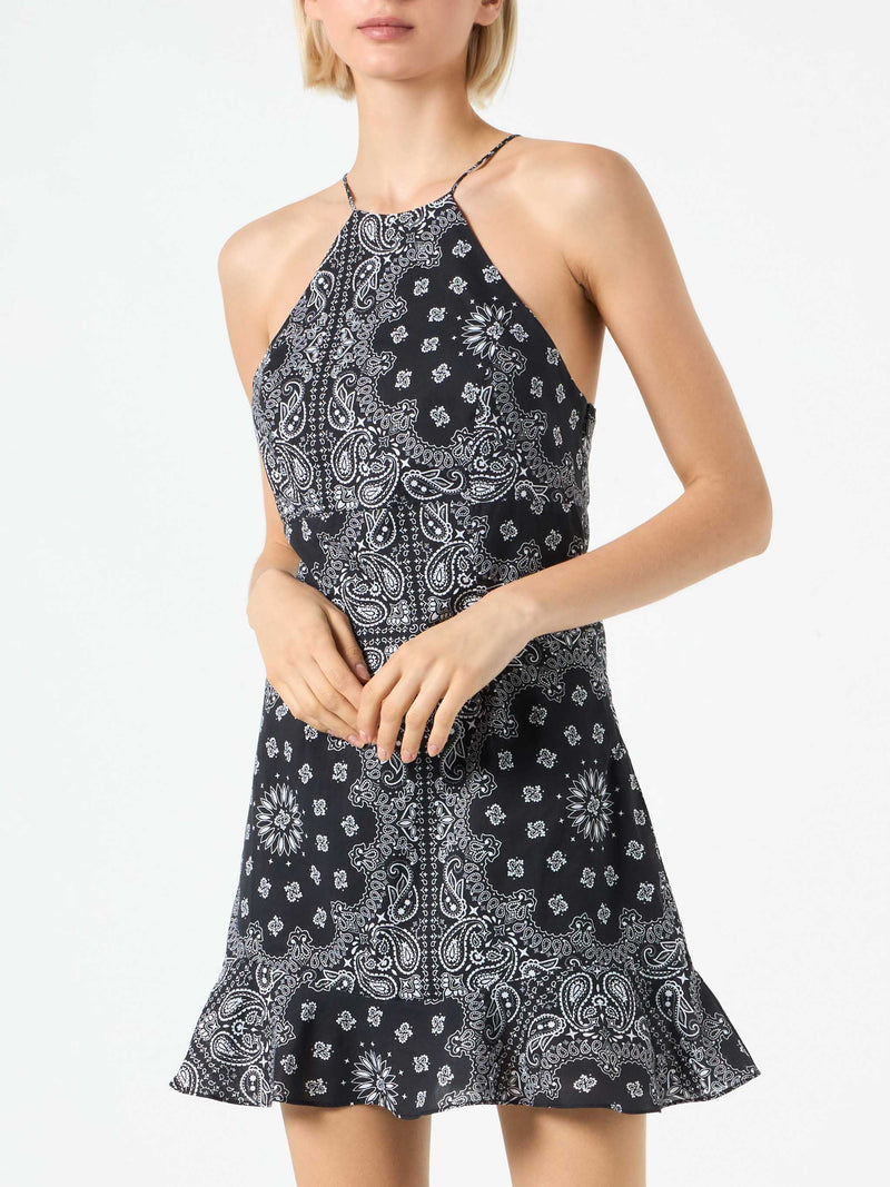 Black bandanna print slip dress Avrill