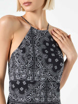 Black bandanna print slip dress Avrill