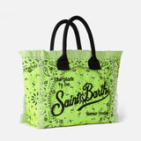 Borsa a spalla Vanity giallo fluo con stampa bandana