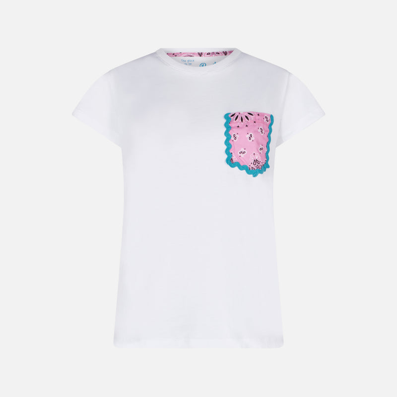 Damen-T-Shirt aus Baumwolle mit Tasche