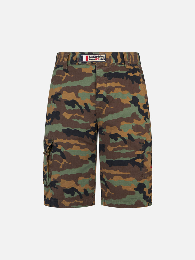 Bermuda da uomo camouflage cargo con tasche