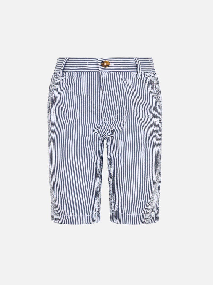Boy seersucker bermuda shorts Ischia Jr