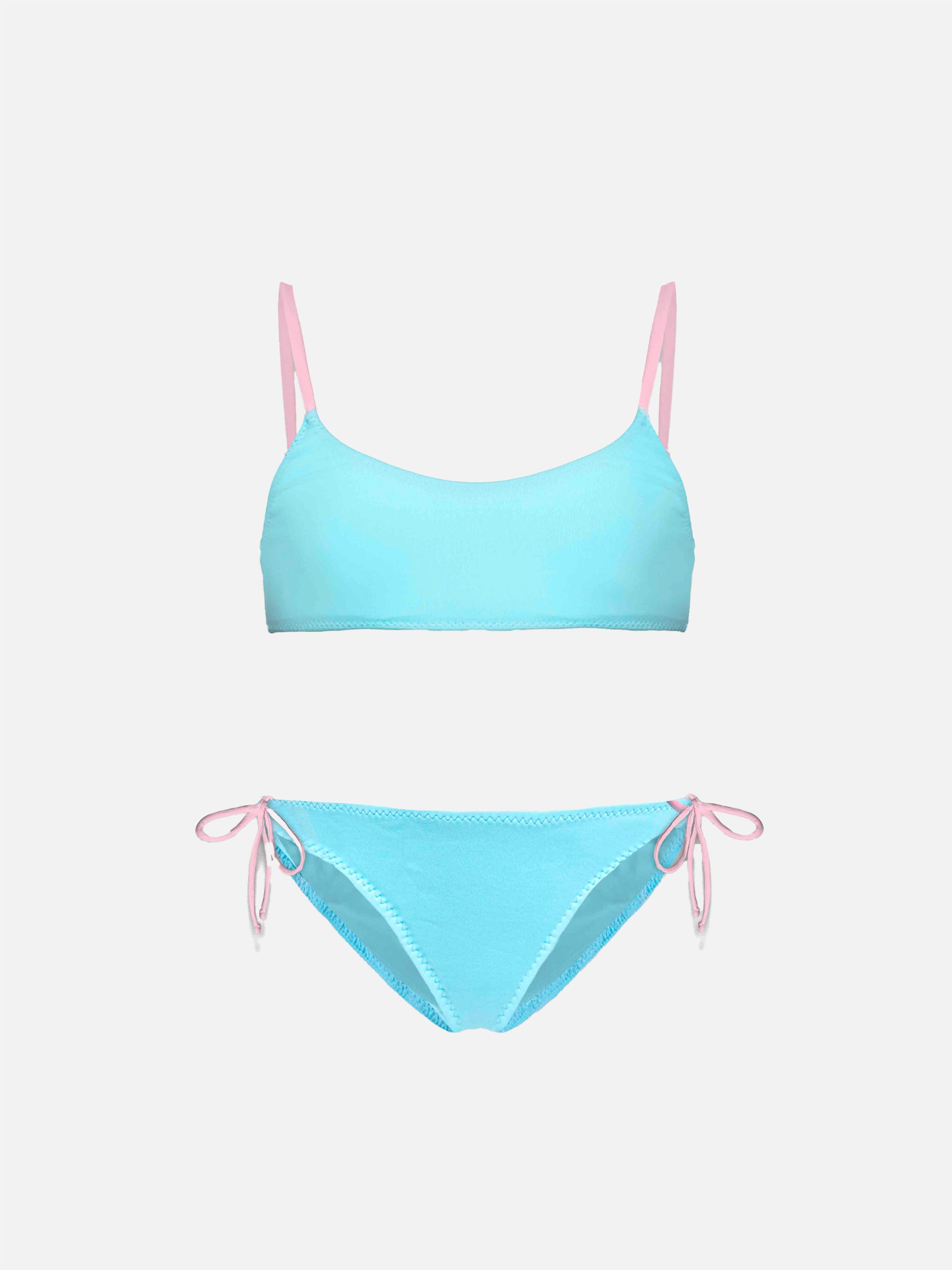 Lost in St. Barth embroided writing girl's bralette bikini - MC2 Saint Barth