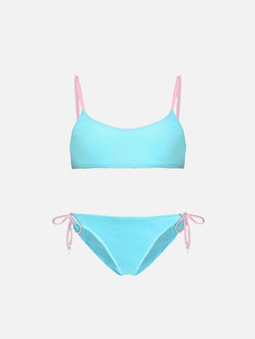 Lost in St. Barth embroided writing girl's bralette bikini - MC2 Saint Barth