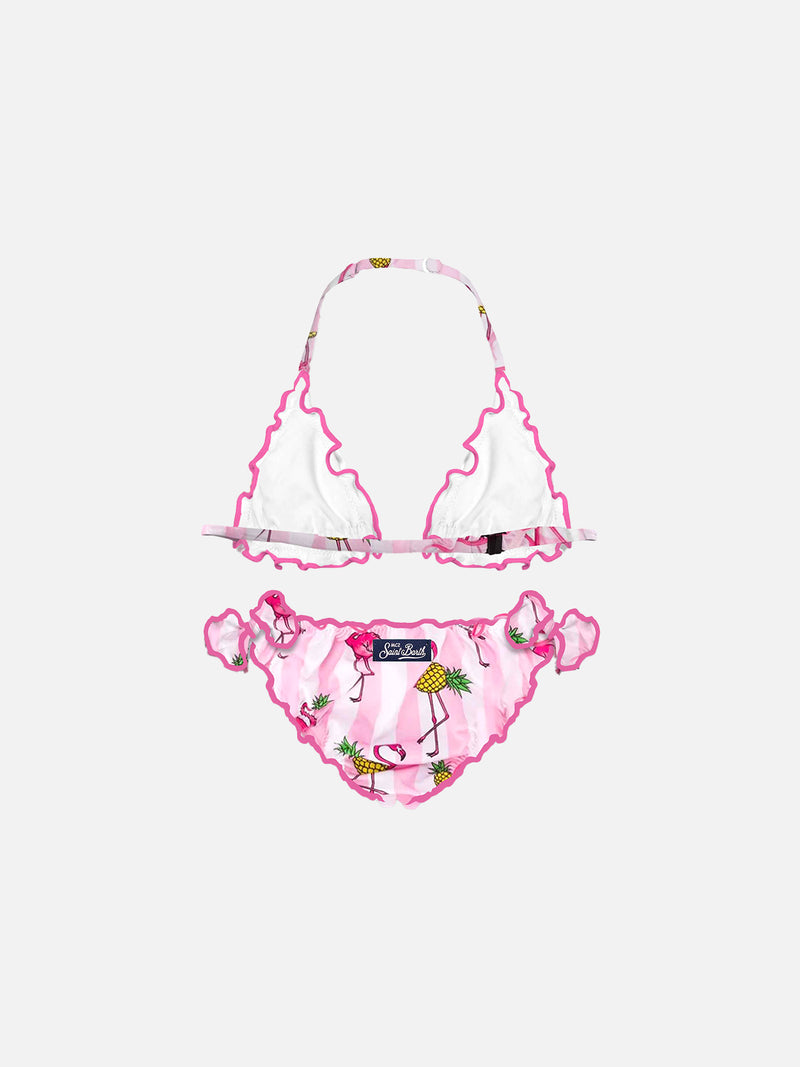 Girl triangle bikini with pattern