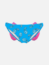 Girl swim briefs with paisley print