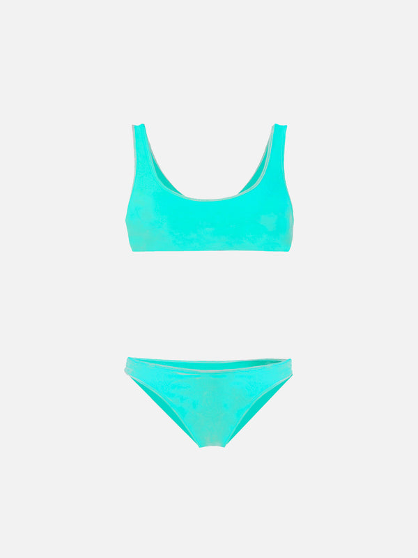 GIRLS BIKINI TEAL VELVET