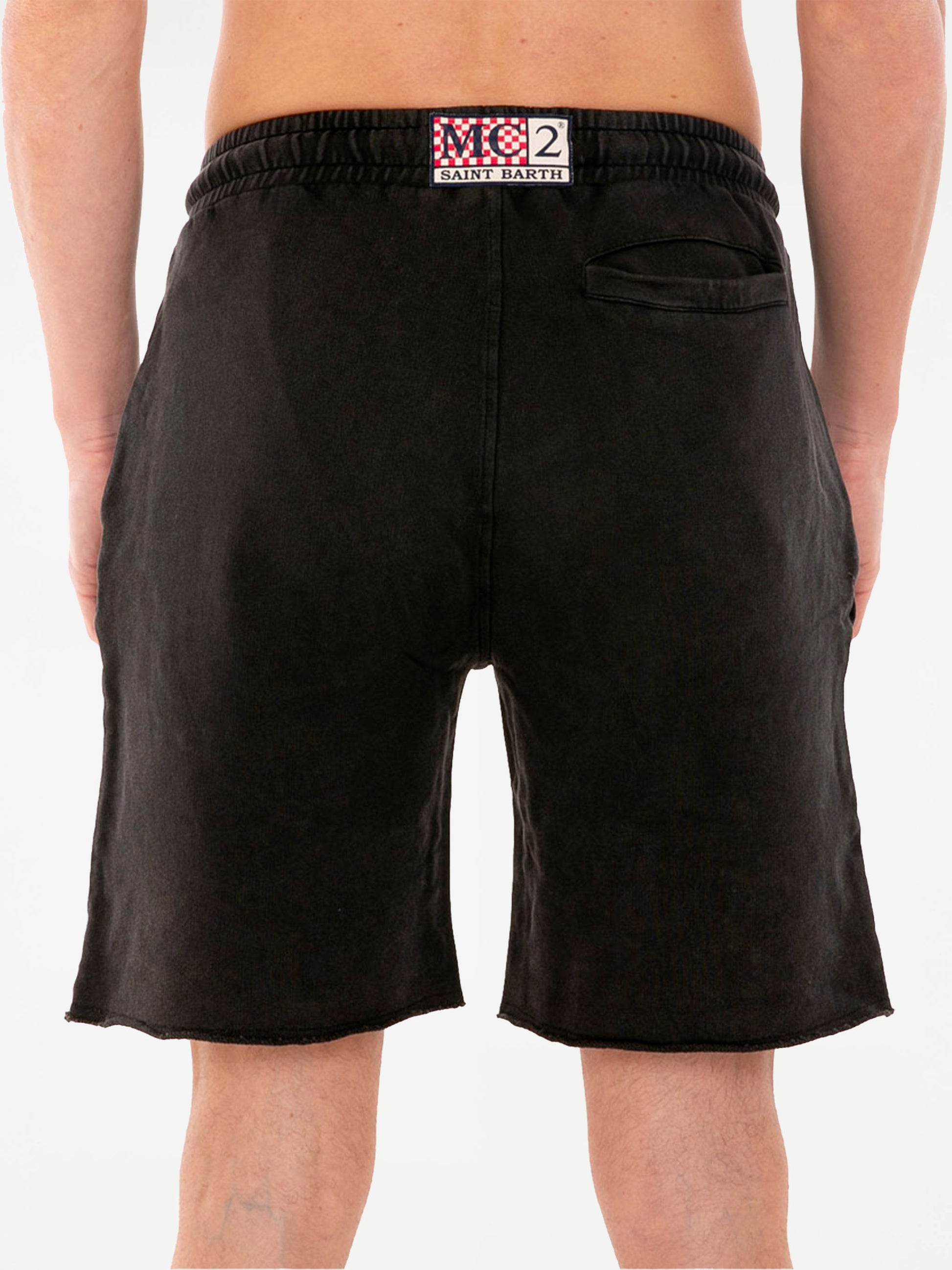 Black cotton man bermuda faded look - MC2 Saint Barth