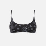 Costume bralette donna nero con fantasia bandana