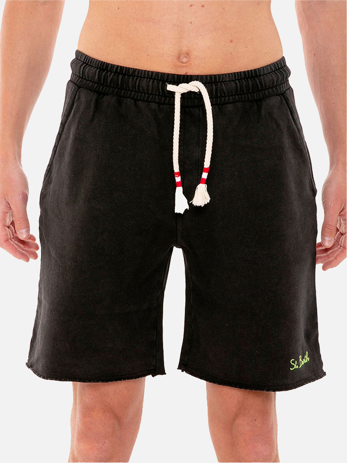 Black cotton man bermuda faded look - MC2 Saint Barth