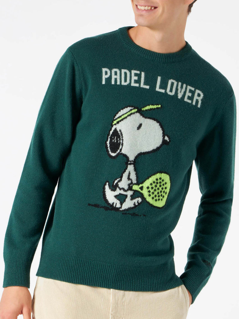 Maglione verde da uomo con stampa Snoopy | SNOOPY - EDIZIONE SPECIALE PEANUTS™