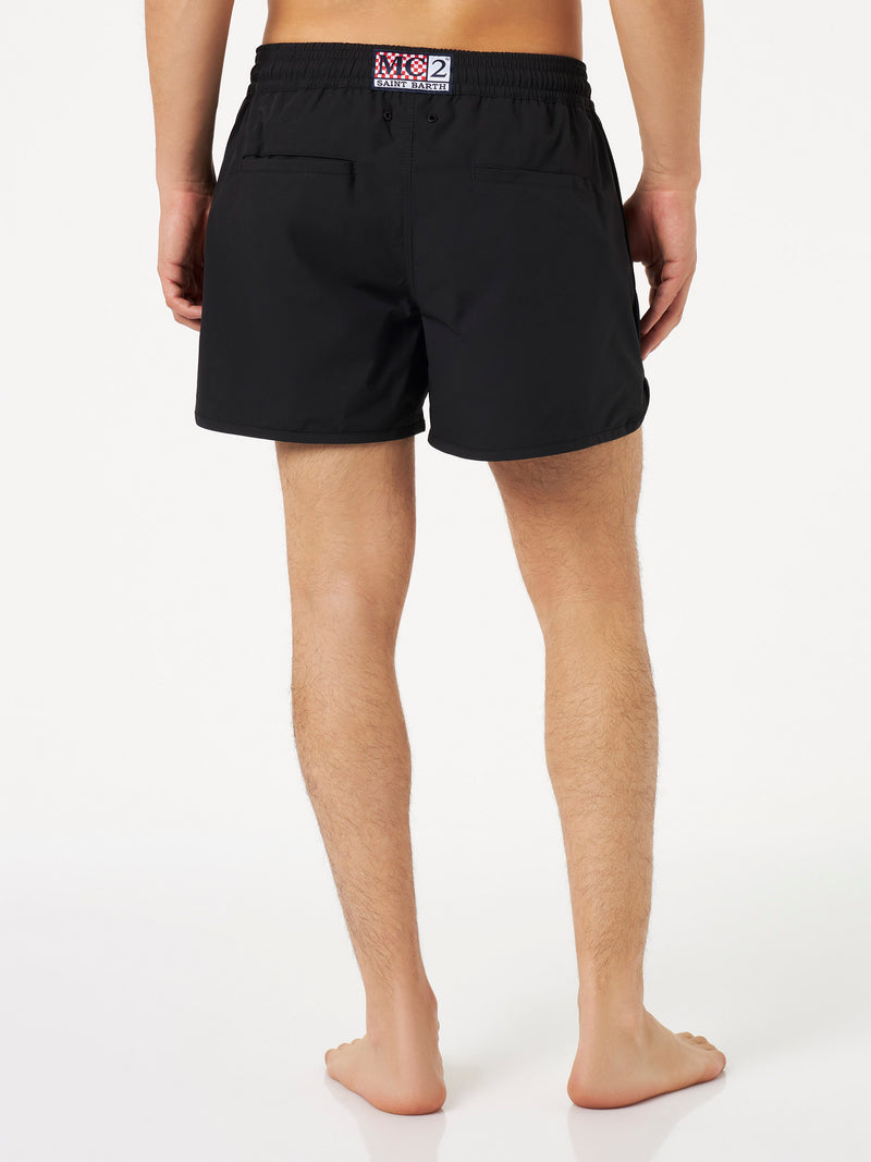 Herren-Badeshorts mit seitlichem Logo und Kontrast