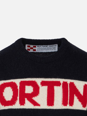 Blue boy sweater Cortina red graphic - MC2 Saint Barth