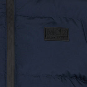 Kid hooded down padded jacket tartan lining - MC2 Saint Barth