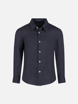 Boy blue linen shirt