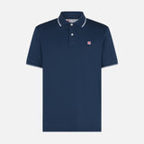 Blaues marineblaues Piquet-Poloshirt mit St. Barth-Logo