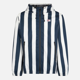 Man hooded lightweight windbreaker with striped print - MC2 Saint Barth