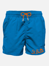 Bluette man swim shorts with pocket