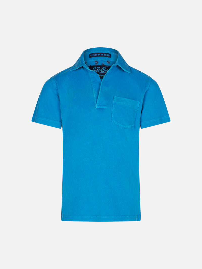 Blaues Jersey-Polo für Jungen