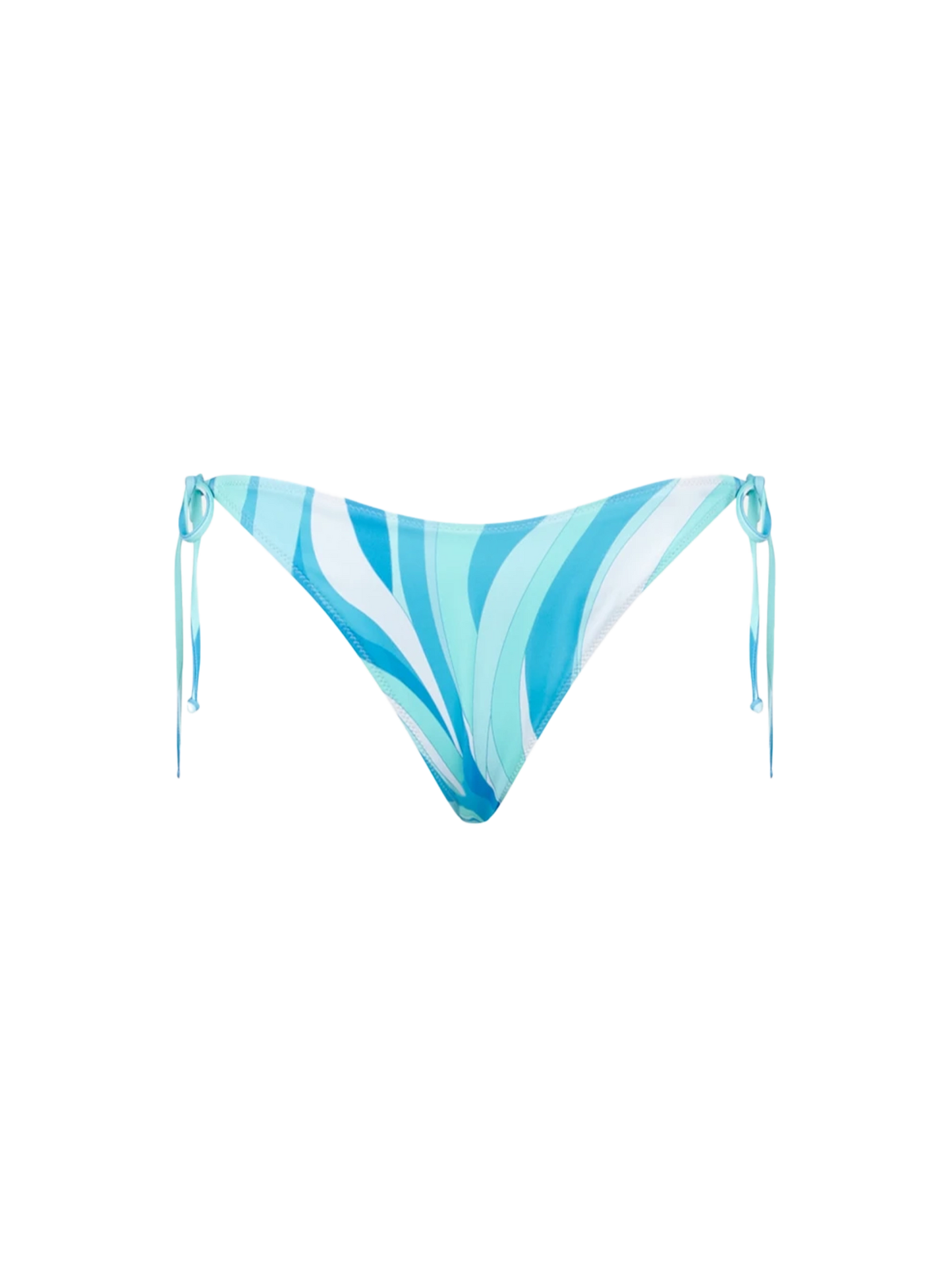 Slip mare donna con fantasia a onde azzurre