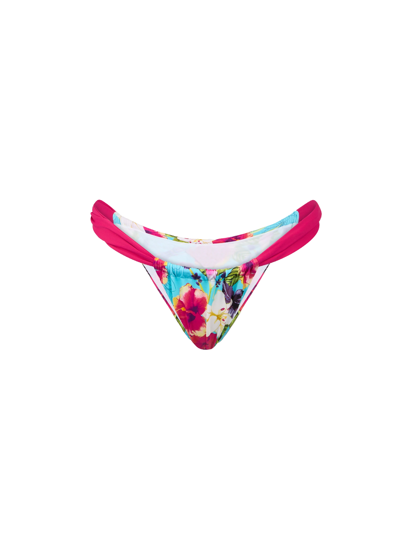 Woman cheeky swim briefs with ibiscus print - MC2 Saint Barth