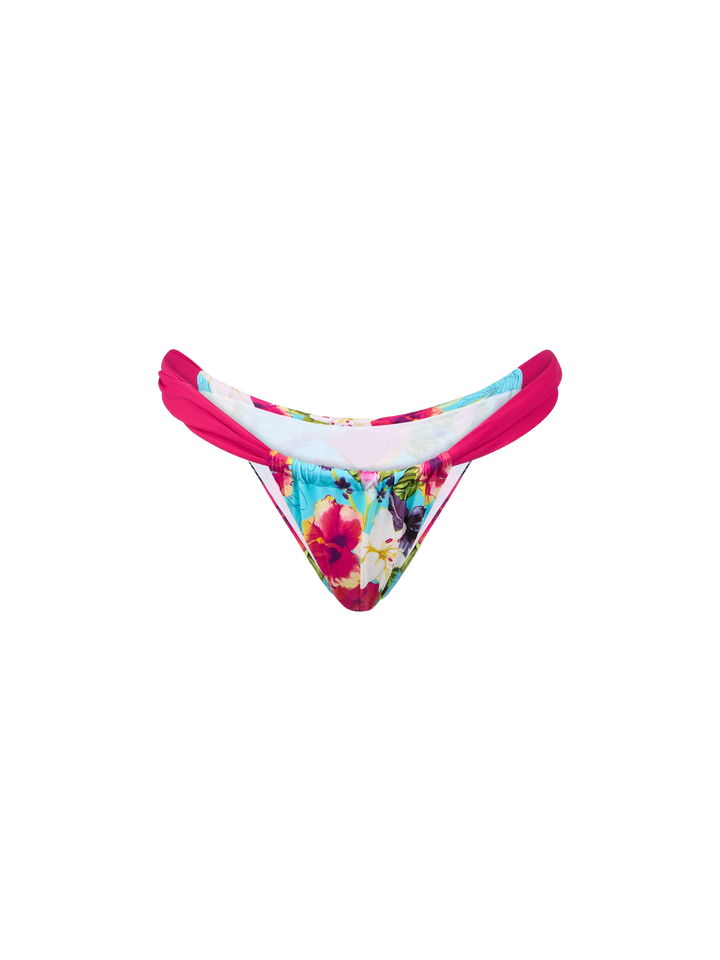 Bikini da donna a triangolo con stampa Ibiscus
