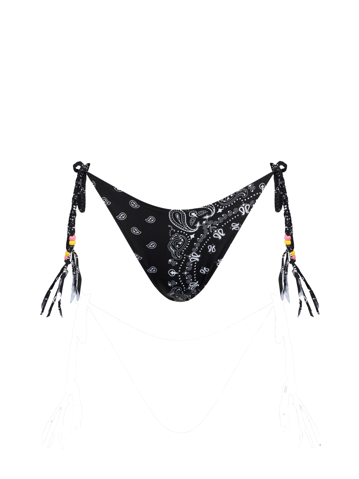 Woman cheeky swim briefs with bandanna print