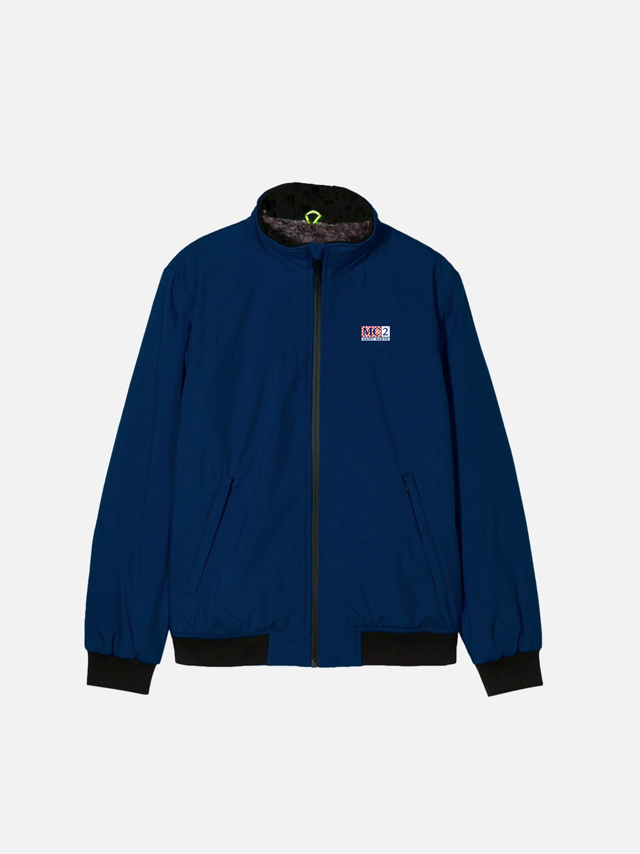 【STELLAMCCARTNEY】 navy blue fur jacket （関税送料込） Boy blue bomber jacket Country Jr with furry lining – MC2