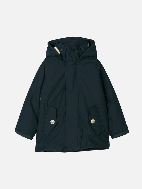 Boy hooded blue parka jacket Voyager Jr