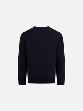 Boy crewneck sweater with Bello e Monello print