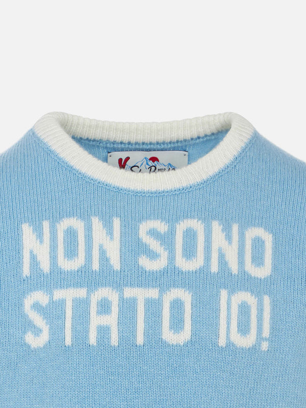 Boy crewneck sweater with Non Sono Stato Io print