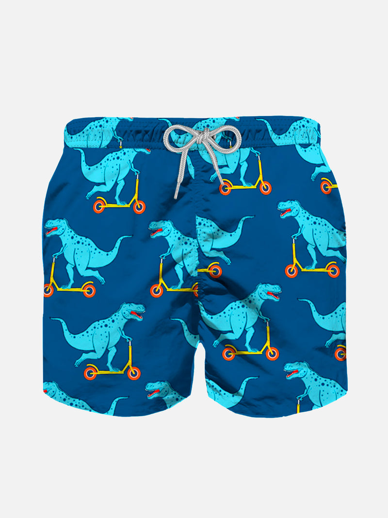 Dino scooter print boy's light swimshorts