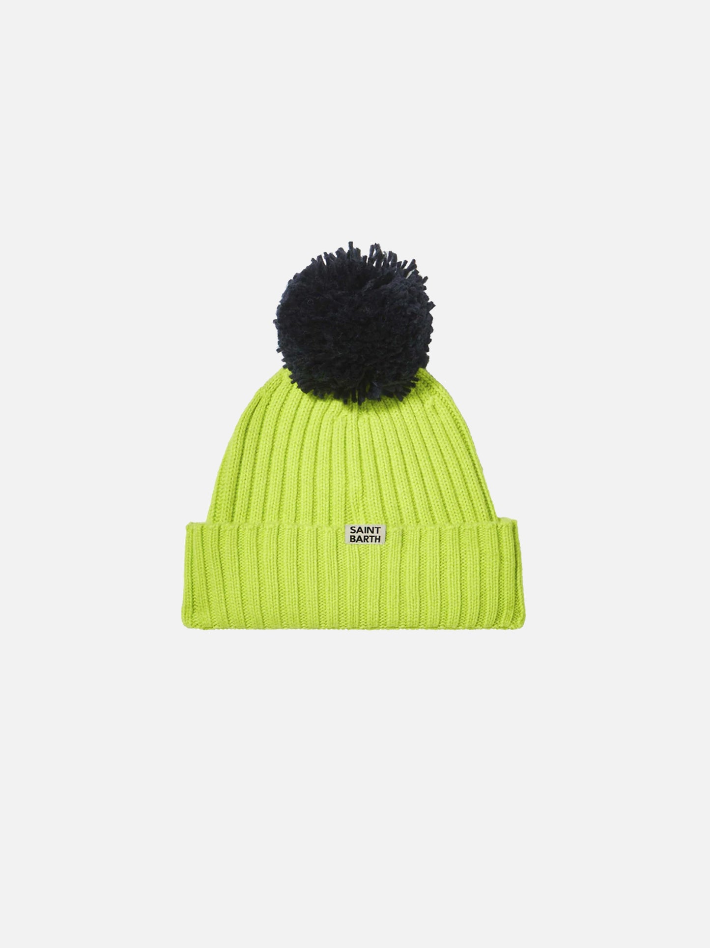 Boy fluo yellow beanie with pompon