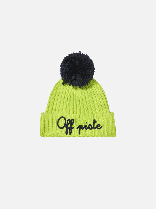 Boy fluo yellow beanie with pompon