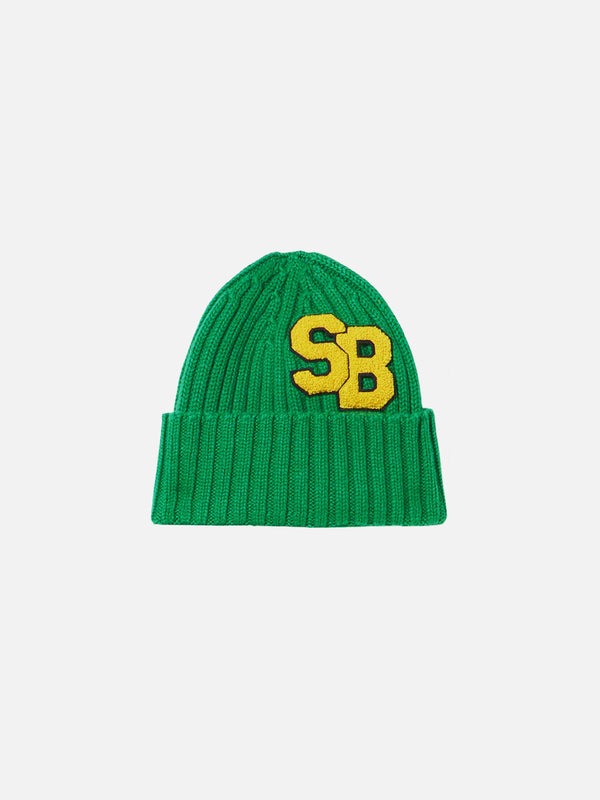 Boy green knit beanie