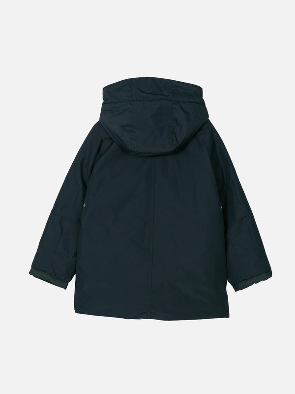 Boy hooded blue parka jacket Voyager Jr