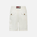 White color linen bermuda short