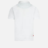 Boy white cotton piquet polo with embroidery