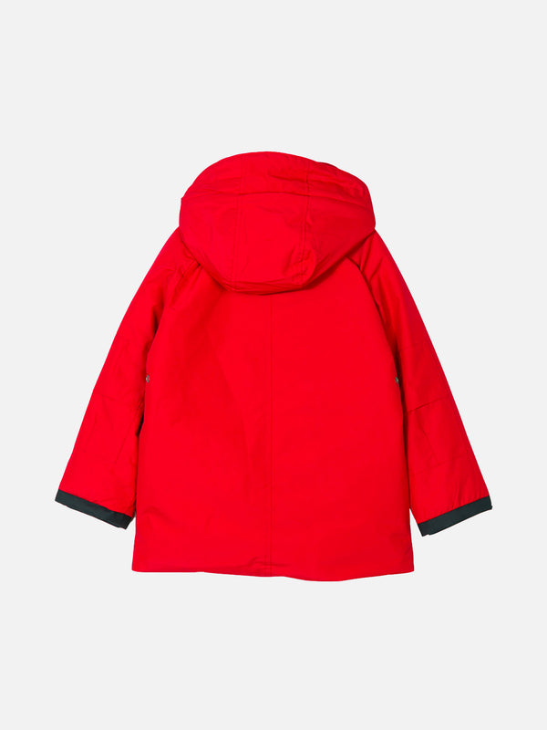 Boy hooded red parka jacket Voyager Jr