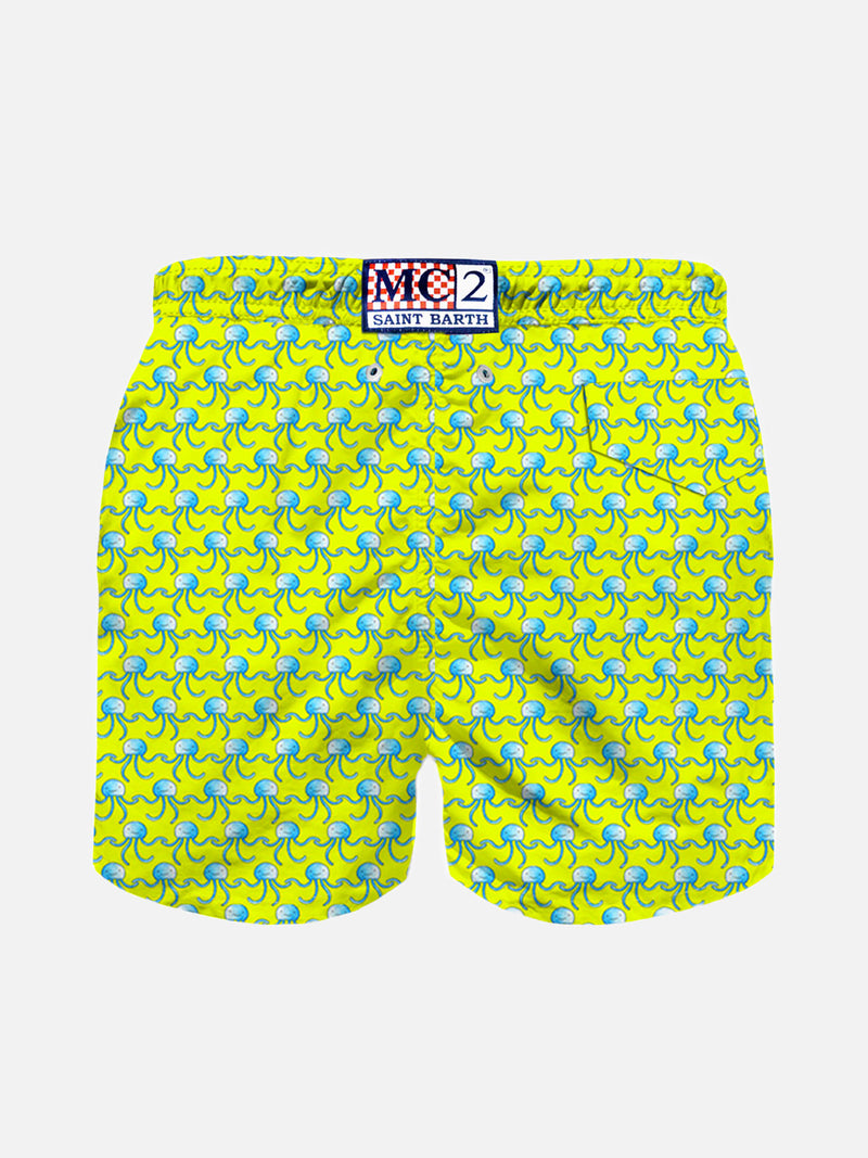 Jelly fish print boy light fabric swim shorts