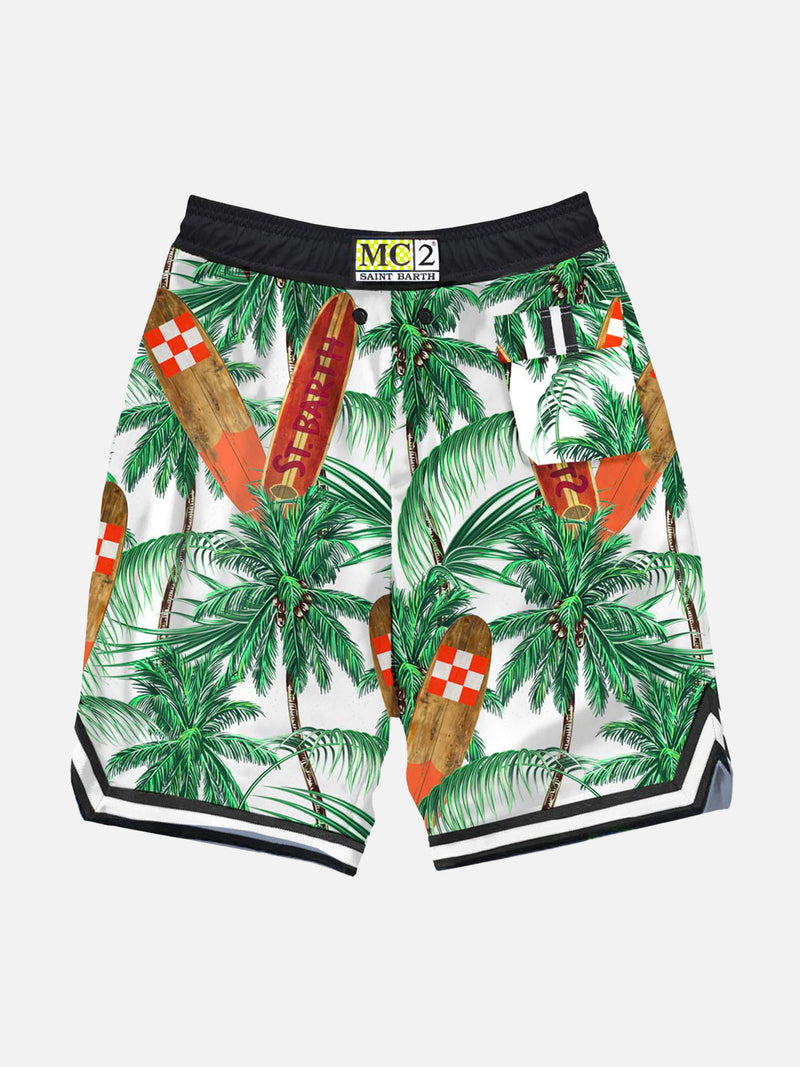 Surfboards print boy swim shorts