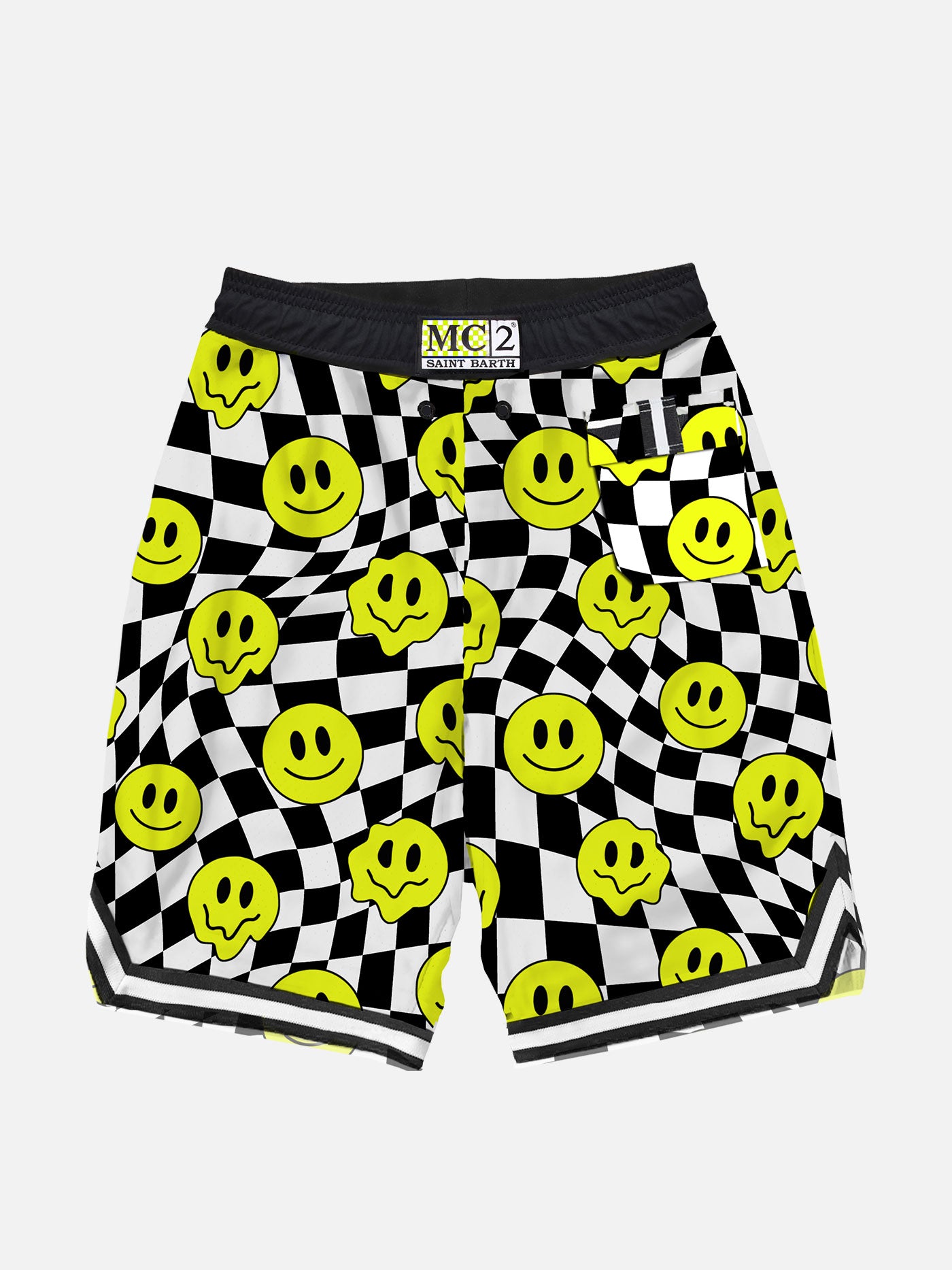 Lange Badeshorts für Jungen mit groovigem Smile-Muster