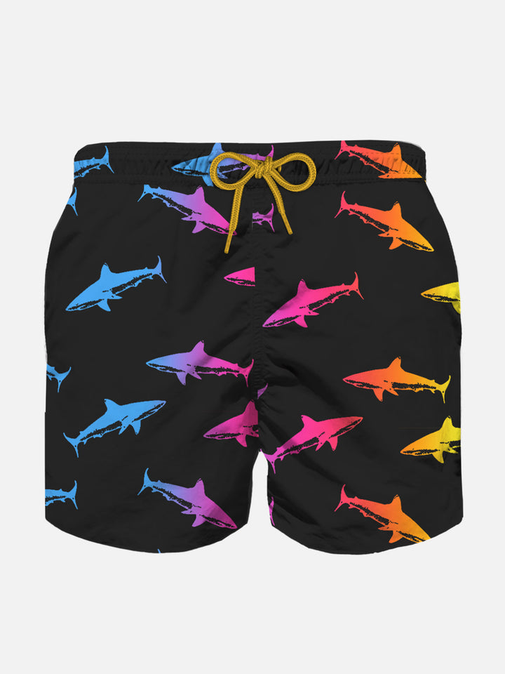 Boy swim shorts with velvet sharks - MC2 Saint Barth