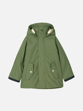 Parka für Jungen in Militärgrün mit Kapuze Voyager Jr