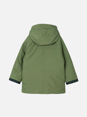 Parka für Jungen in Militärgrün mit Kapuze Voyager Jr