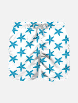 Badeshorts für Jungen mit geflocktem Seastar-Print