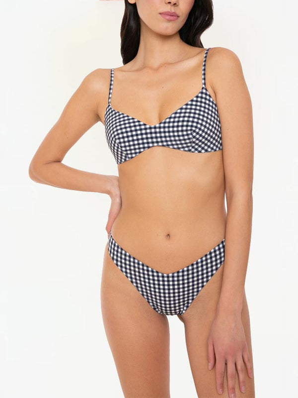 Bikini a bralette con stampa vichy