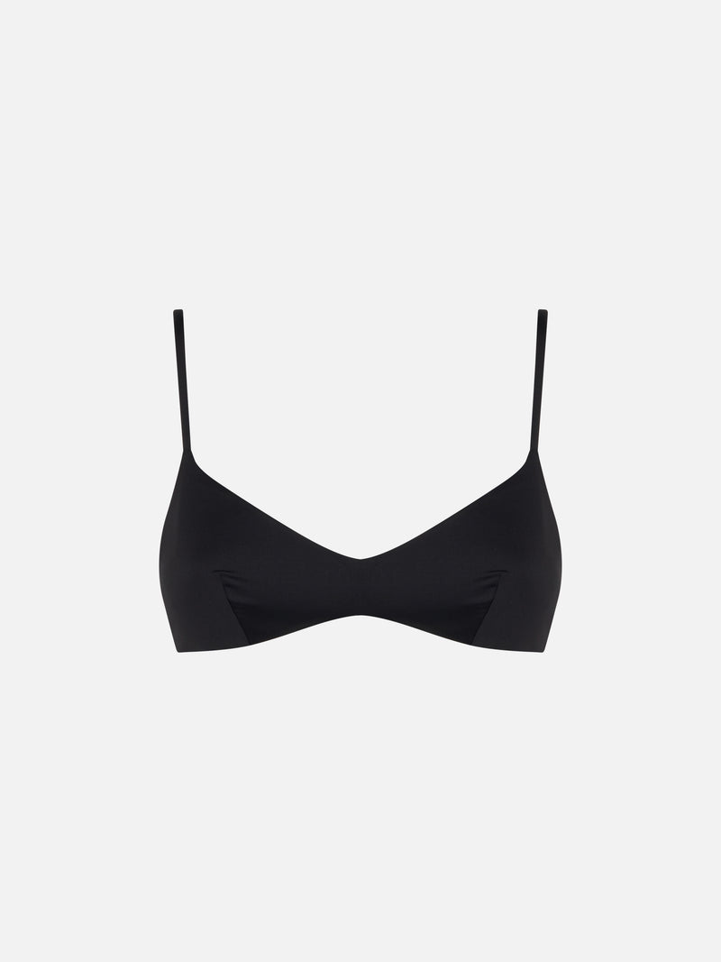 Woman black bralette swimsuit