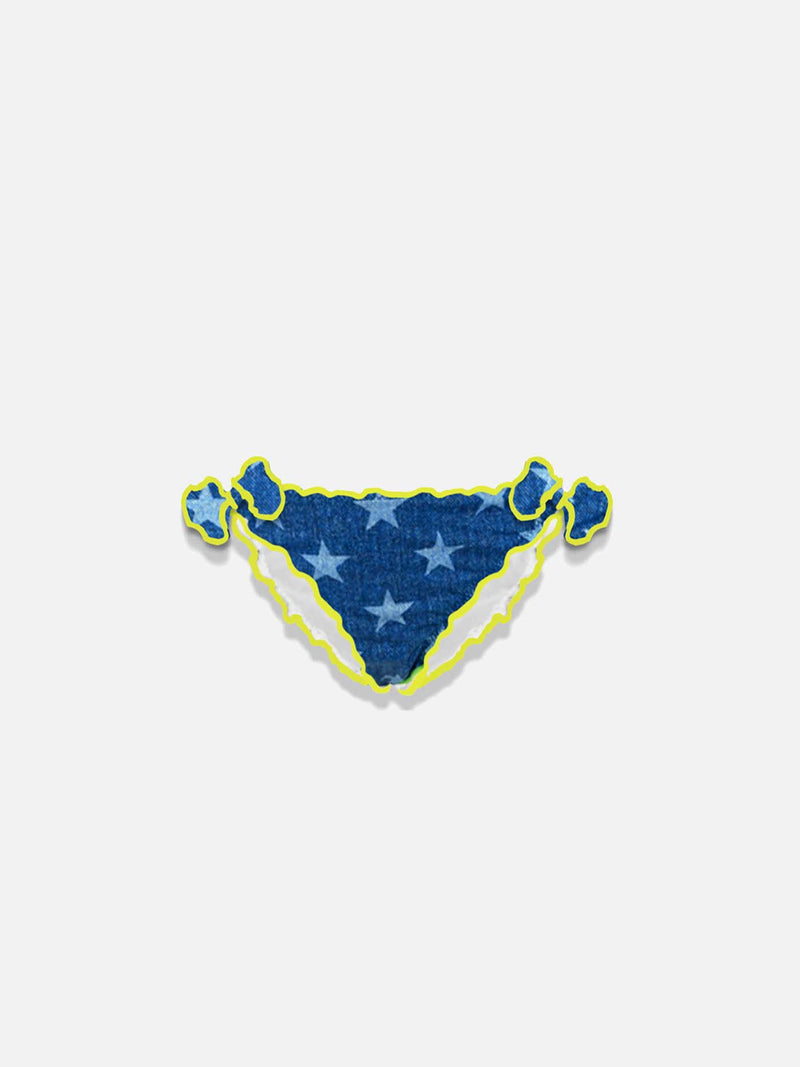 Girl swim briefs with star print