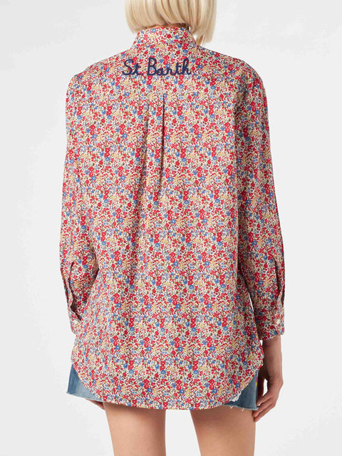 Woman Brigitte cotton shirt with flower print | Made with Liberty fabric - MC2 Saint Barth